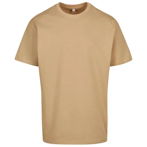 Build Your Brand Pánske tričko Heavy Oversize Tee - Béžová | 5XL