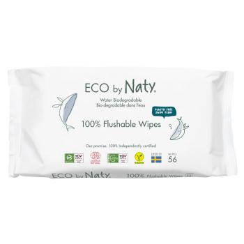 ECO BY NATY Vlhčené obrúsky Naty bez vône splachovateľné 56 ks