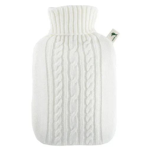 HUGO FROSCH Termofor s bielym pleteným obalom 1,8 l