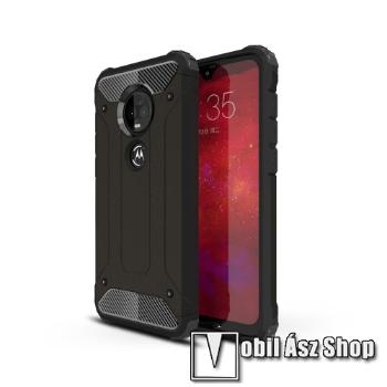 OTT! MAX DEFENDER műanyag védő tok / hátlap - FEKETE - szilikon belső, ERŐS VÉDELEM! - MOTOROLA Moto G7