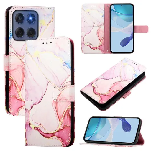ART MARBLE Peňaženkový kryt pre Motorola Edge 60 / Edge 60 Fusion ROSE GOLD