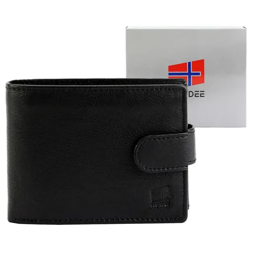 Pánska kožená peňaženka v čiernej farbe Nordee