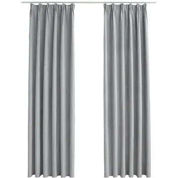 Zatemňovacie závesy s háčikmi, 2 ks, sivé, 140 x 245 cm (134469)