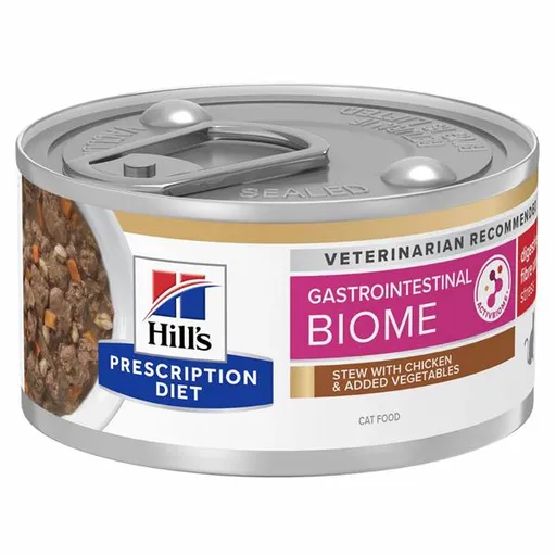HILLS Diet Feline GI BIOME STRESS  s kuraťom a zeleninou Stew konzerva pre mačky 82g