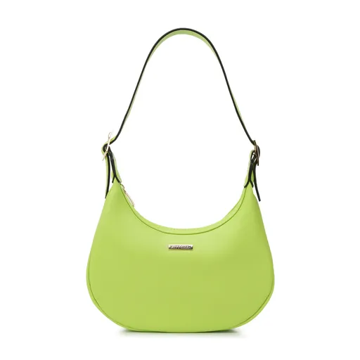 Bagetová kabelka s geometrickými prackami limetková 95-4Y-763-Z