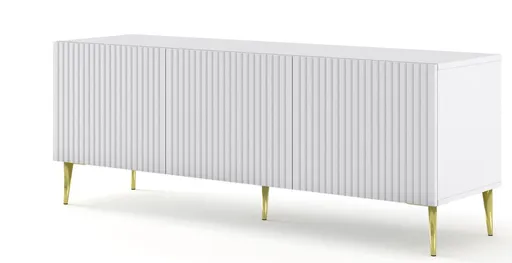 ARTBm TV stolík RAVENNA B 3D 150  | biela matná Prevedenie: Biela matná  / zlaté nohy