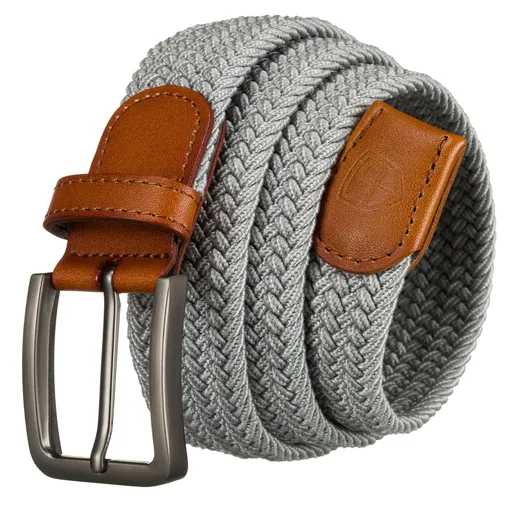 Sivý pánsky opasok zo syntetického materiálu s hnedými detailmi – Peterson