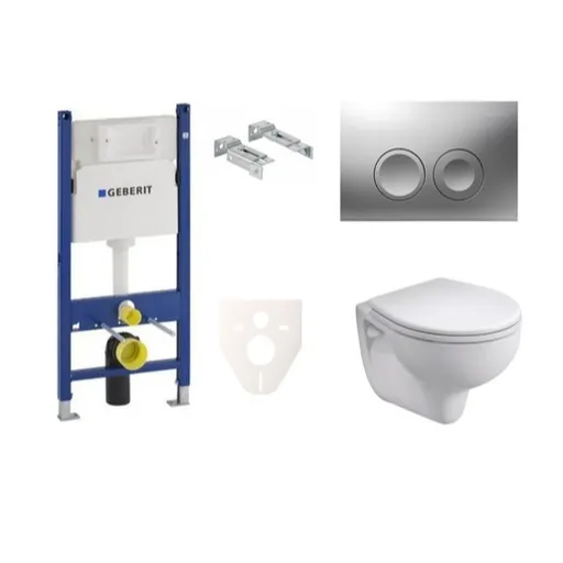 Cenovo zvýhodnený závesný WC set Geberit do ľahkých stien / predstenová montáž + WC Kolo Rekord SIKOGES7K3