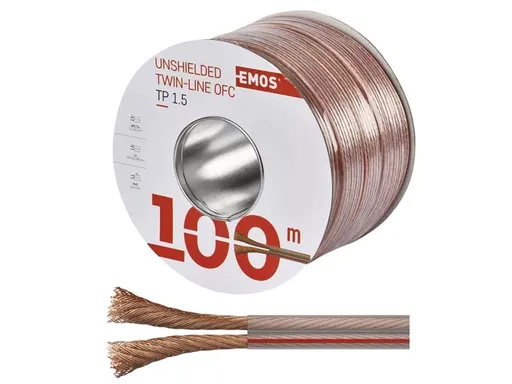 Dvojlinka netienená 2x2,5mm priehľadná EMOS S8324 100m