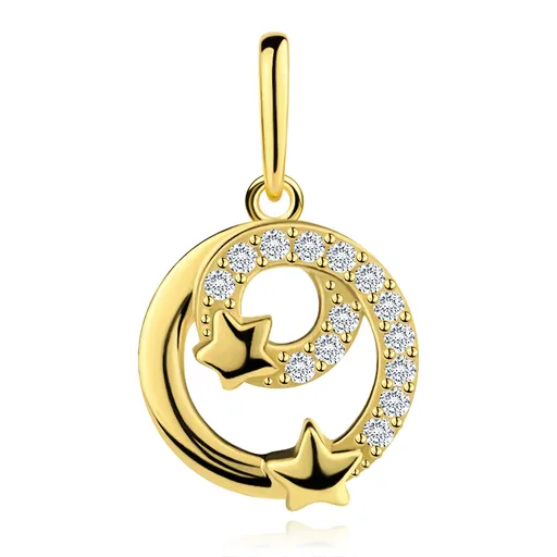 Zlatý prívesok 9K s hviezdami v dvojitej špirále