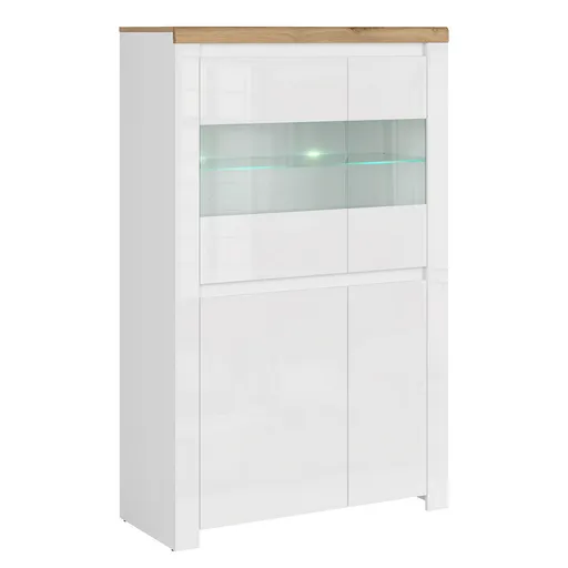 Skriňa VILGO 2D2W, lesklá biela