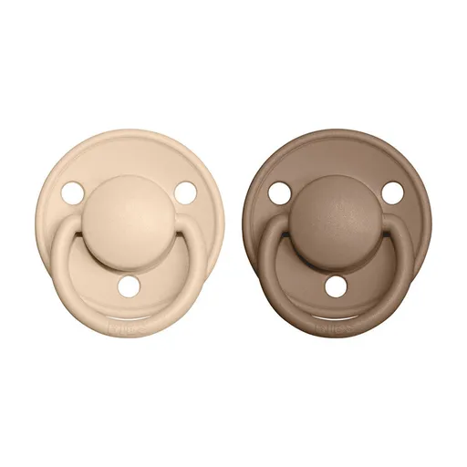 BIBS De Lux cumlíky z prírodného kaučuku 2 ks veľ. 1 Vanilla / Dark Oak