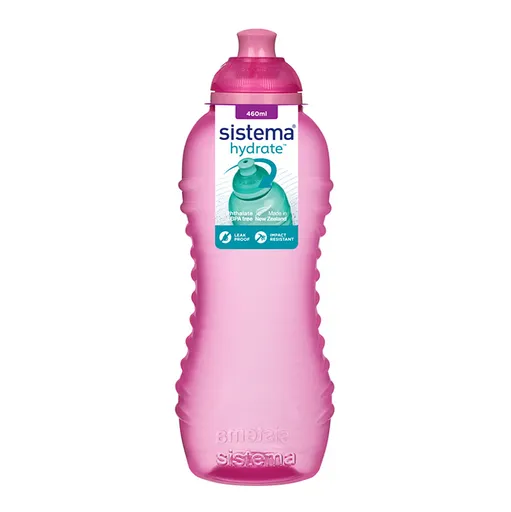SISTEMA Hydrate Fľaša Squeeze Twist ‘n’ Sip ružová 460 ml