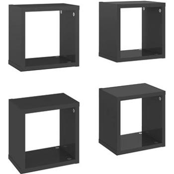 Shumee - Nástenné kocky 4 ks sivé vysoký lesk 22×15×22 cm, 807077