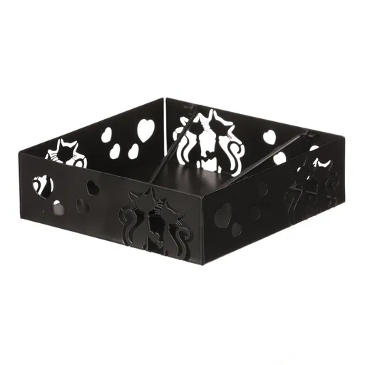 Autronic Kovový odkladač na ubrousky čtvercovýKočky, černá