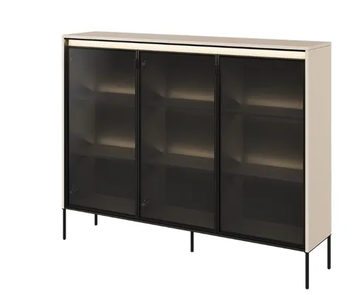 Dig-net nábytok Vitrína SWING TR-08 s LED osvetlením | béžová Variant: s LED osvetlením políc