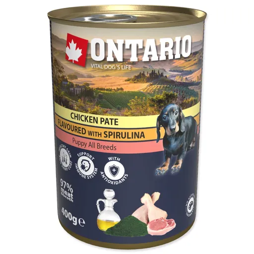 Ontario Puppy Chicken Pate flavoured with Spirulina and Salmon oil 400 g