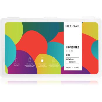 NEONAIL Flexi Tips Invisible umelé nechty typ 02 Clear Square 300 ks