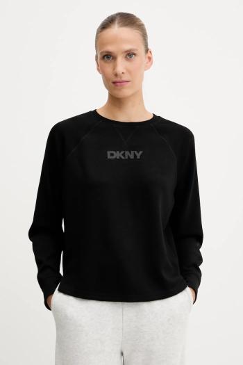 Mikina Dkny čierna farba, s potlačou, DP5T9976