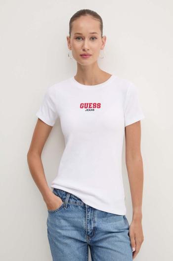 Tričko Guess Jeans dámske, biela farba, W4YI64 KA0H1