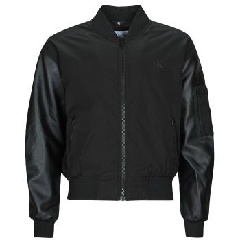 Calvin Klein Jeans  FAUX LEATHER BOMBER JACKET  Bundy Čierna