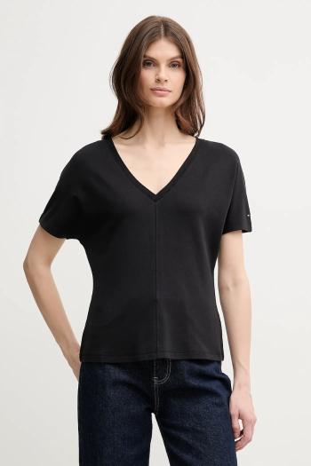 Tričko Tommy Hilfiger dámske, čierna farba, WW0WW46114