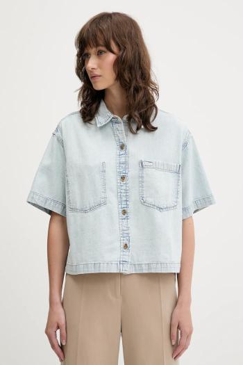 Rifľová košeľa Guess Jeans voľný strih, s klasickým golierom, W5GH0F D5M83