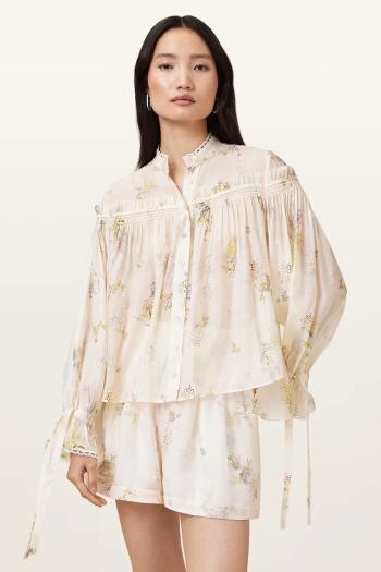 Košeľa AllSaints DELPHINE biela farba, regular, so stojačikom, W057PC