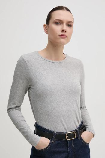 Tričko s dlhým rukávom United Colors of Benetton šedá farba, 3ZQM3M858