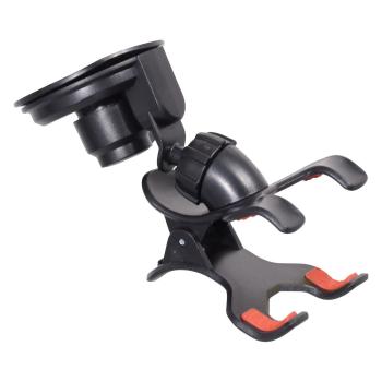 Suport pentru telefon / GPS pe ventuză Compas Double Clips, negru