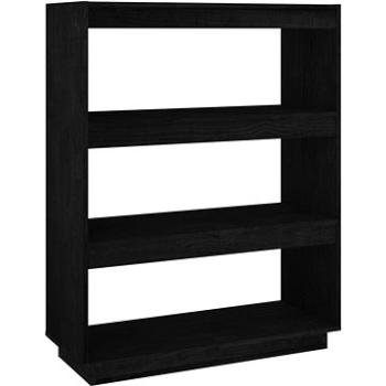 Shumee deliaca stena čierna 80 × 35 × 103 cm masívna borovica, 810888