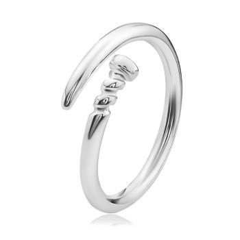 Prsteň zo striebra 925 - klinec s krátkym závitom, rozdvojené ramená - Veľkosť: 54 mm