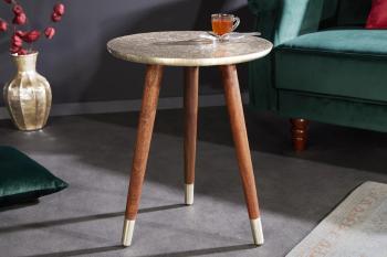 LuxD Dizajnový odkladací stolík Hadelinde 50 cm antik strieborný