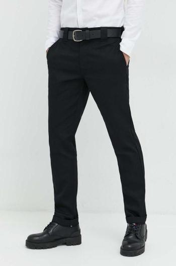 Nohavice Dickies DK0A4XK8BLK1-BLACK, pánske, čierna farba, priliehavé