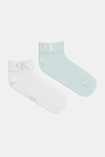 Ponožky Calvin Klein Jeans 2-pak dámske, tyrkysová farba, 701228813