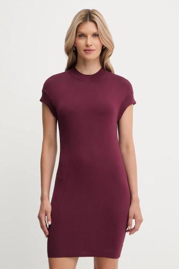Šaty Armani Exchange bordová farba, mini, rovný strih, XW000764 AF10352