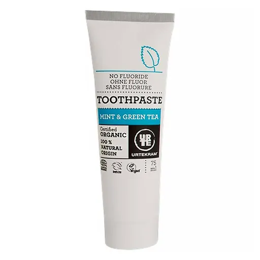 URTEKRAM BIO Zubná pasta zelený čaj a mäta 75 ml
