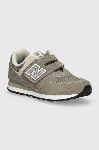 Detské tenisky New Balance 574 šedá farba, PV574EVG