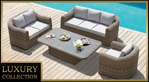 DEOKORK Ratanová modulová zostava BORNEO LUXURY pre 6 osôb (hnedá)