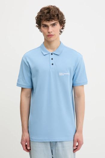 Bavlnené polo tričko Karl Lagerfeld Jeans šedá farba, jednofarebné, A2M17094