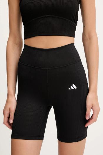Tréningové šortky adidas Performance Optime čierna farba, jednofarebná, stredne vysoký pás, JP4766