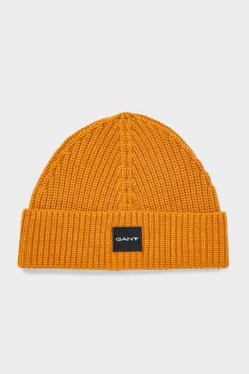 SAPKA GANT UNISEX. COTTON RIB KNIT BEANIE CINNAMON BROWN