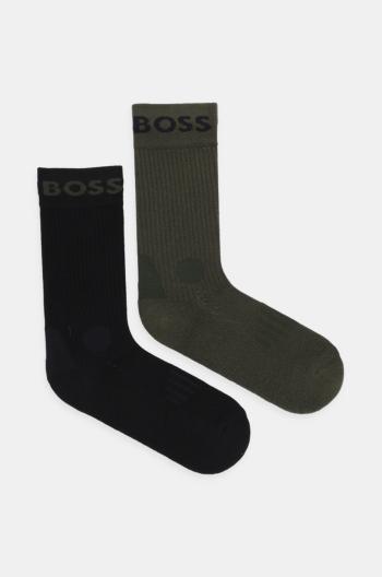 Ponožky BOSS 2-pak pánske, zelená farba