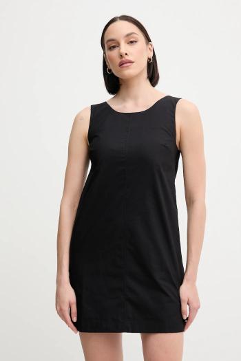 Bavlnené šaty Calvin Klein Jeans čierna farba, mini, rovný strih, LV047AB000