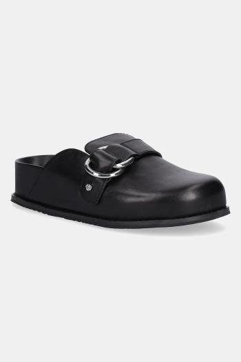 Kožené šľapky MICHAEL Michael Kors Jaden čierna farba, na platforme, 40T5JDFP1L.001