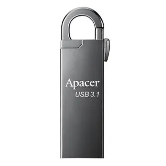 Apacer USB flash disk, USB 3.0, 16GB, AH15A, strieborný, AP16GAH15AA-1, USB A, s karabínkou, DOPRODEJ