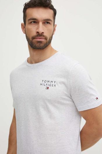 Bavlnené tričko Tommy Hilfiger zelená farba, melanžový, UM0UM02916