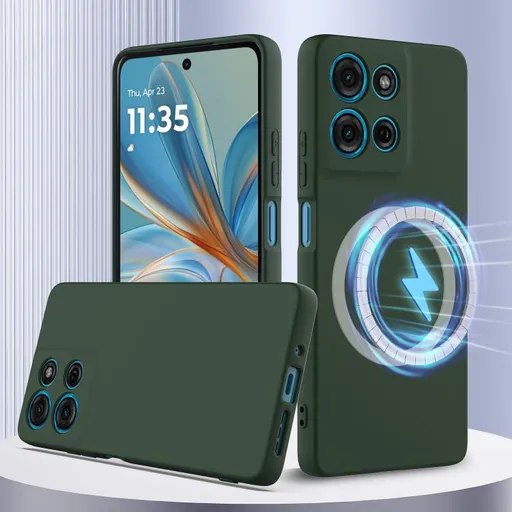 RUBBER MAGSAFE Silikónový kryt pre Motorola Moto G75 5G tmavozelený