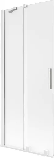 MEXEN/S - Velar dvojkrídlová posuvná vaňová zástena 80 x 150, dekor, biela 896-080-000-31-20