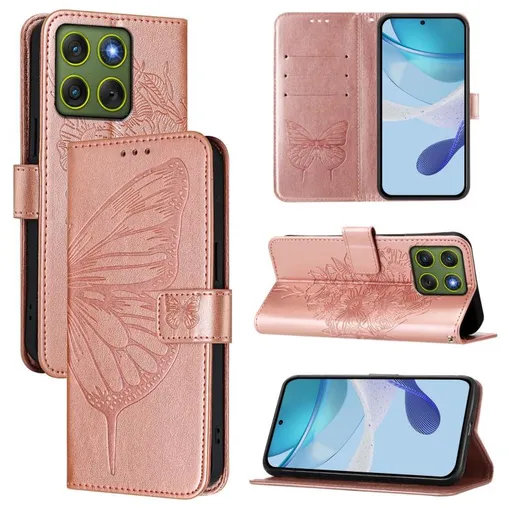 ART BUTTERFLY Peňaženkový obal pre Motorola Edge 70 ružový